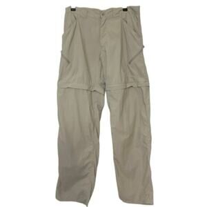 Columbia Tan Omni Shade Nylon Convertible Zip Off Pants Hiking Outdoors Small